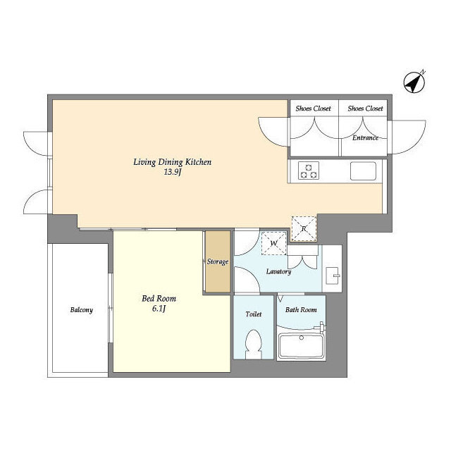 ＨＦ目黒行人坂レジデンス 213号室の間取り図